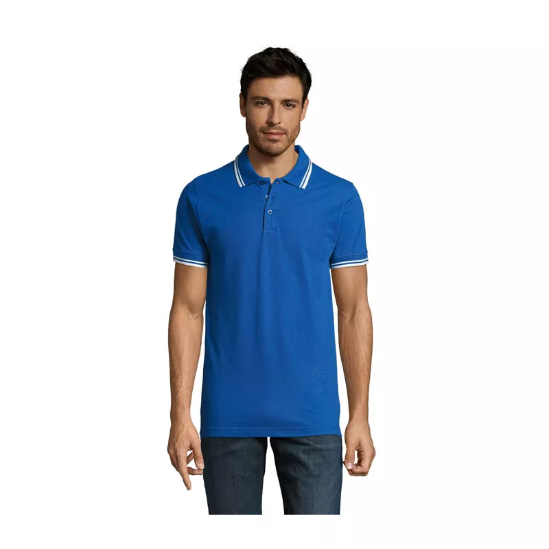 Koszulka polo męska bawełniana 200 g/m² Sol's PASADENA - Królewski Niebieski/biały (S00577-RW)