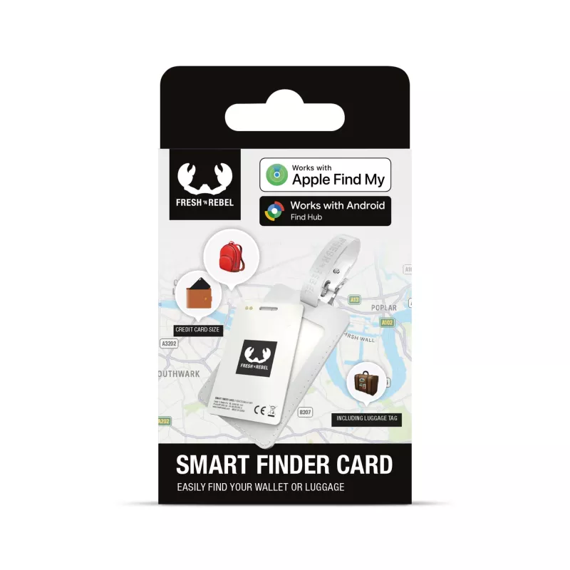 Fresh 'n Rebel Card Finder z zawieszką bagażową do Apple i Google - jasnoszary (LT49203-N0062)