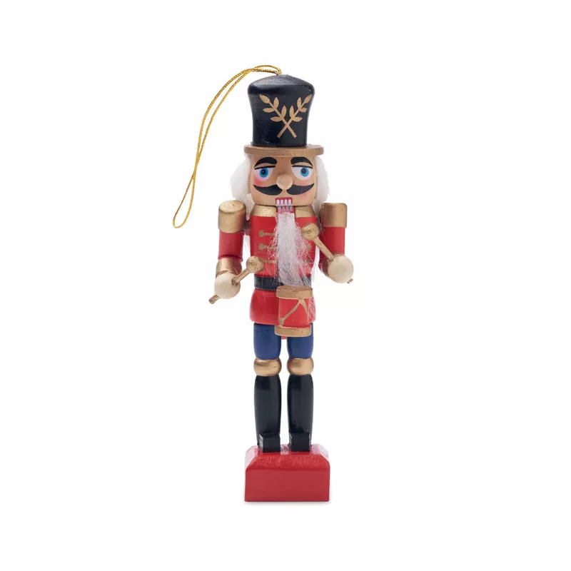 Figurka dziadek do orzechów drewniana 13,2 cm JOLLY - Czerwony (CX1552-05)