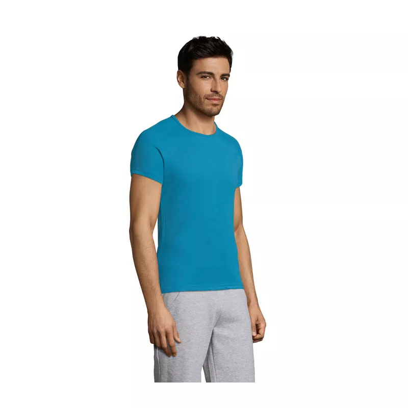 Koszulka sportowa męska raglan 140 g/m² Sol's SPORTY - Aqua (S11939-AQ)