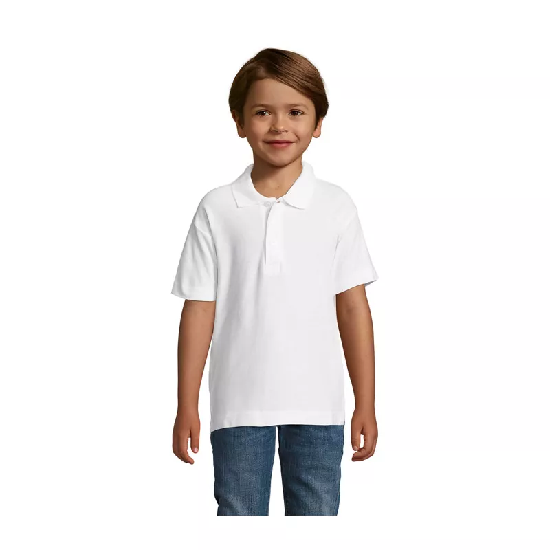 Polo dziecięce piqué 170 g/m² Sol's SUMMER II KIDS - Bialy (S11344-WH)