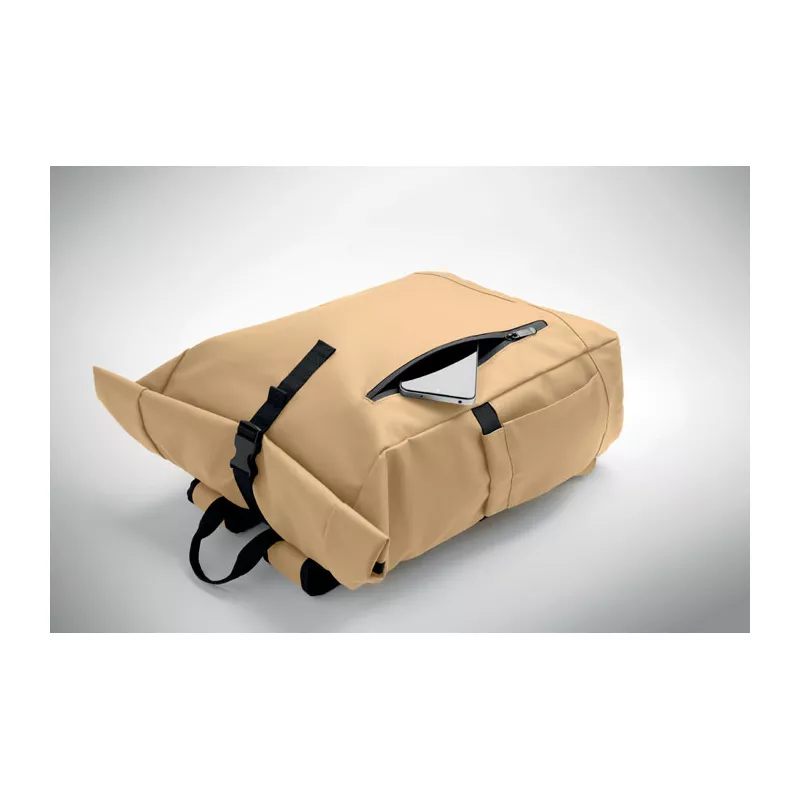 Plecak rolltop na laptop RPET 600D BANGKOK ROLL - Khaki (MO2643-39)