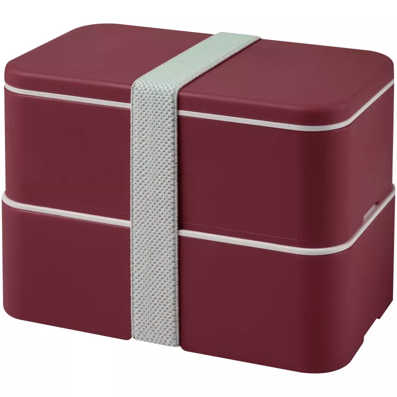MIYO POP dwupoziomowe pudełko śniadaniowe 700+700 ml - Bordo (21077922)