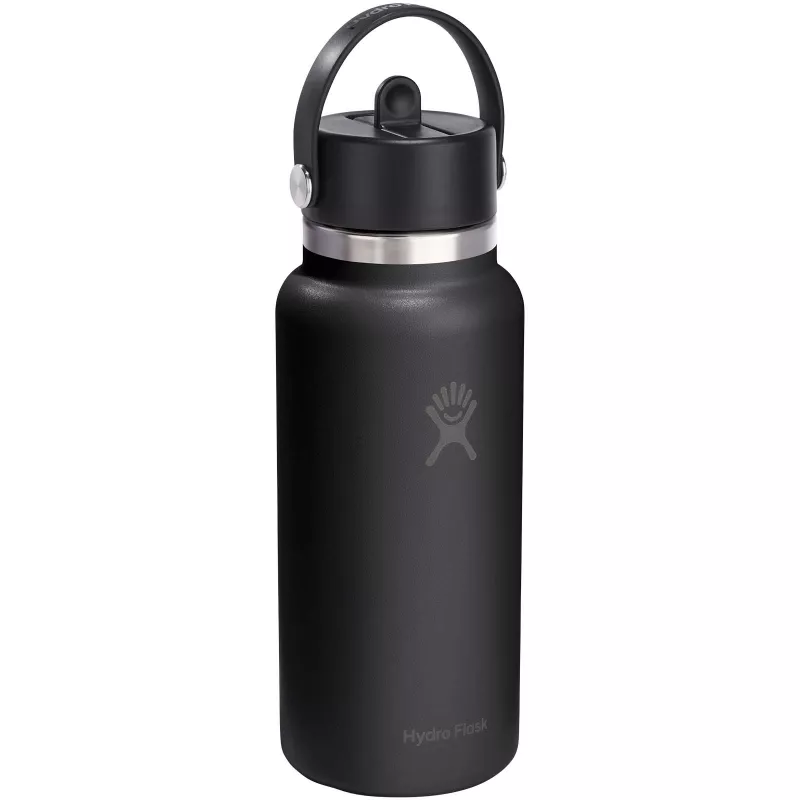 Hydro Flask Wide Mouth 946 ml – termoizolowana butelka na wodę ze stali nierdzewnej, z nakrętką ze słomką - Biały (10099201)