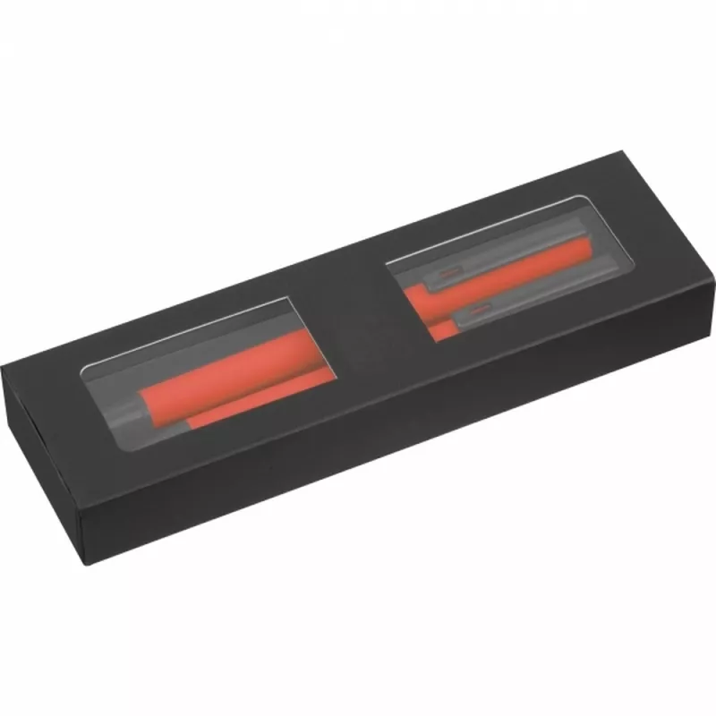 Zestaw piśmienny długopis i pióro kulkowe CANTERBURY - czerwony (533405)