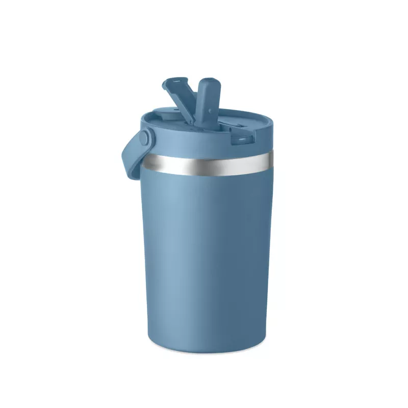 Kubek termiczny ze słomką i paskiem 350 ml COZYCUP - Petrol (MO2922-20)