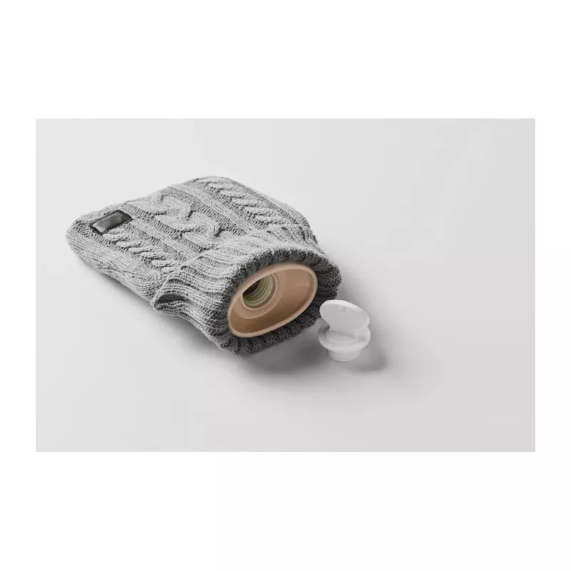 Termofor 400 ml w dzianinowym pokrowcu TOASTY - Szary (MO2720-07)