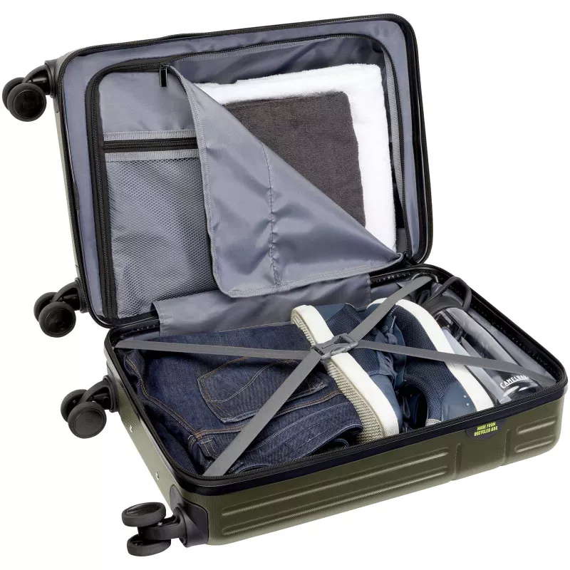 Rover twarda walizka na kółkach z tworzyw sztucznych pochodzących z recyklingu z certyfikatem GRS o wysokości 51 cm i pojemno - Leśny zielony (13004964)