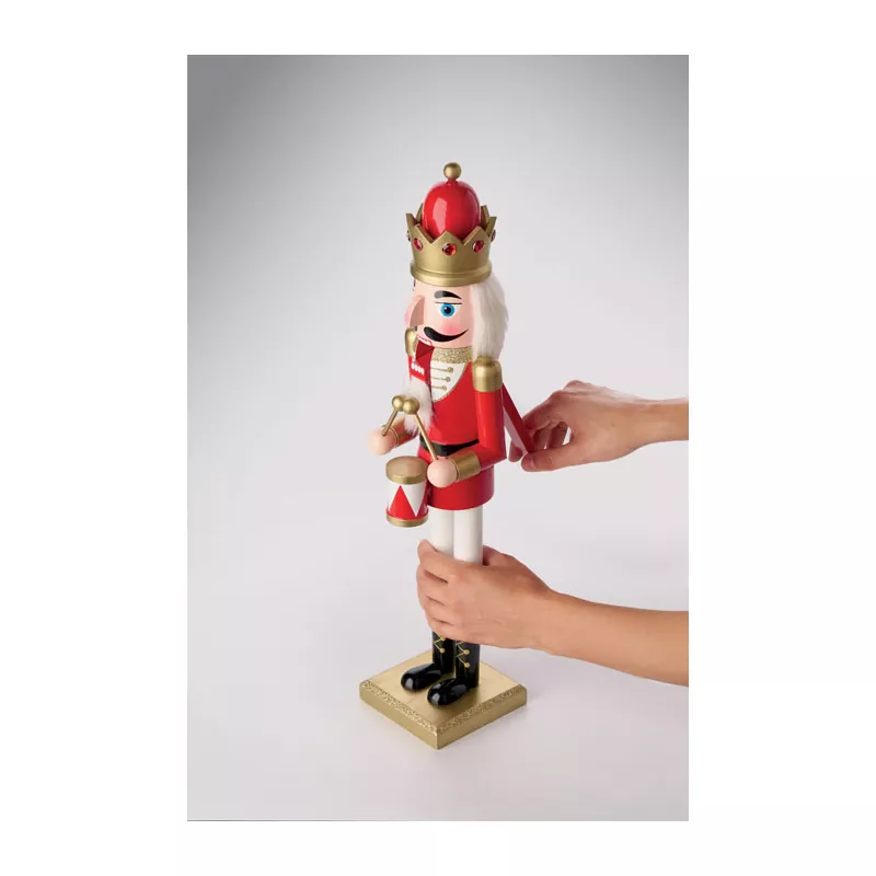 Dziadek do orzechów drewniany duży 50 cm SUPER JOLY - Czerwony (CX1591-05)