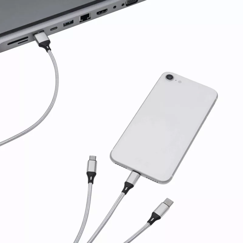 Kabel do ładowania CHARGE DISTANCE - srebrny (56-1107381)