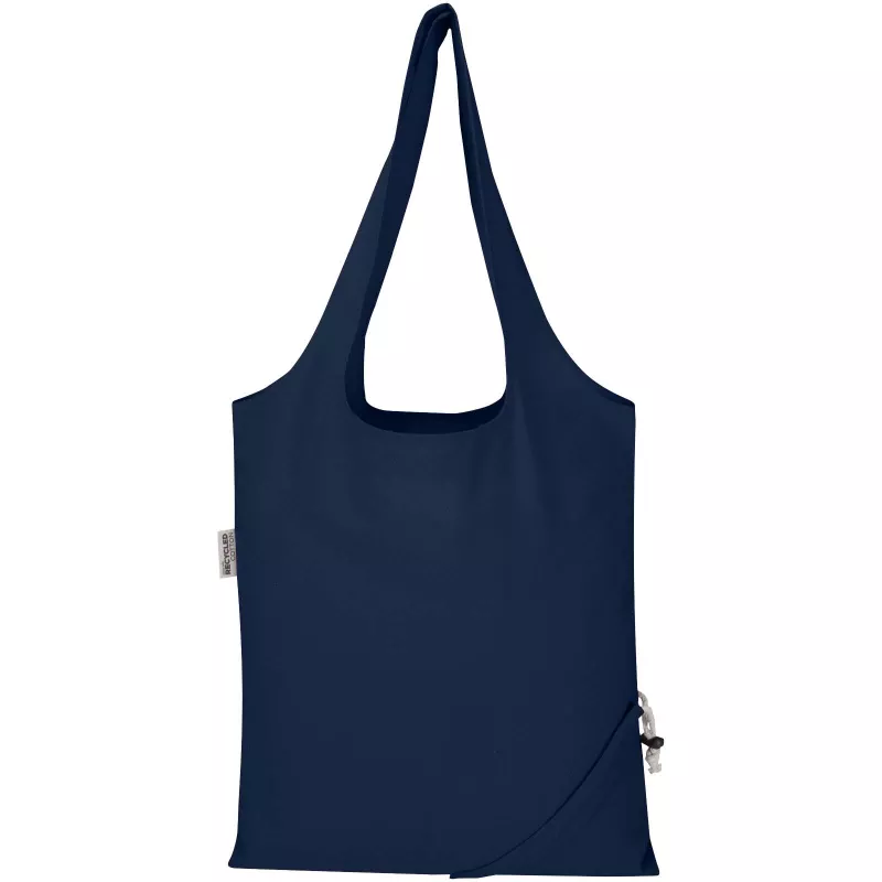 Madras Blend - torba na zakupy, wykonana z recyklingowanej baweły o gramaturze 140 g/m² posiadającej certyfikat GRS, składana - Granatowy (12080555)
