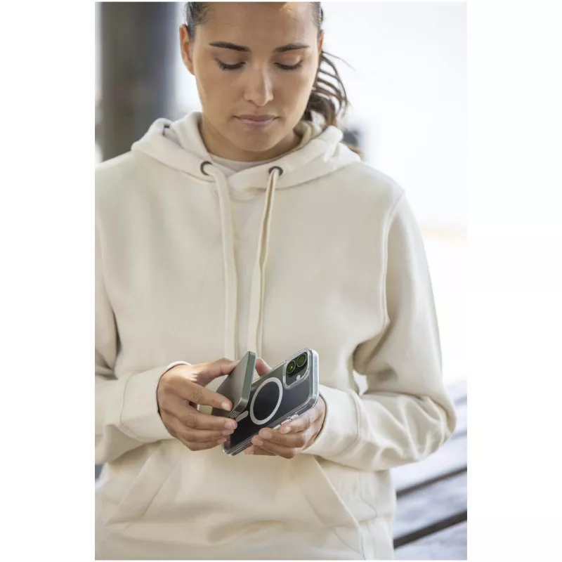Powerbank Avis 5000 mAh z recyklingowanego aluminium posiadającego certyfikację RCS, z wbudowanym magnesem  - Gun metal (12444382)