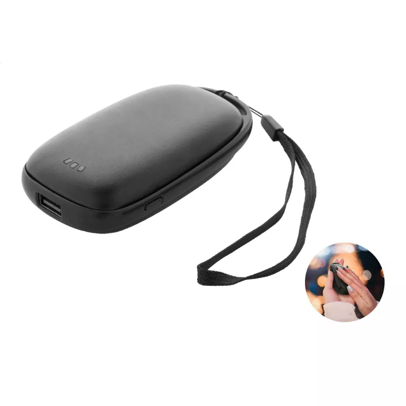 PowerPalm powerbank z funkcją ogrzewania dłoni - czarny (AP864116-10)