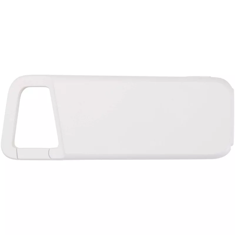 Alkes wodoodporny powerbank z karabińczykiem o pojemności 5000 mAh i mocy 12 W, wykonany z tworzyw sztucznych pochodzących z recyklingu - Biały (12447001)