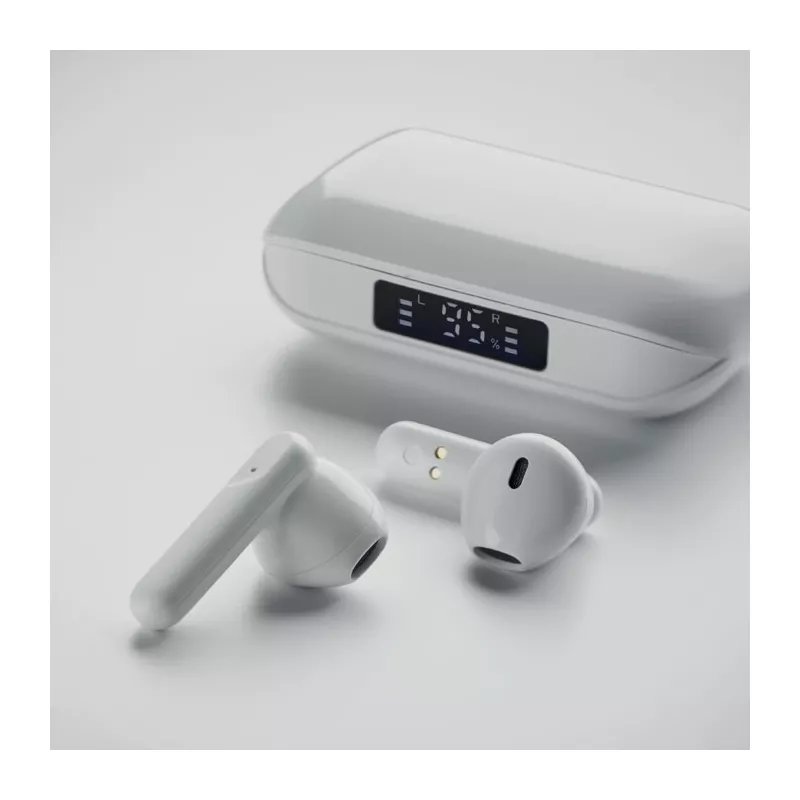 Słuchawki douszne TWS Bluetooth 5.3 z LCD QUAVER - Bialy (MO6946-06)