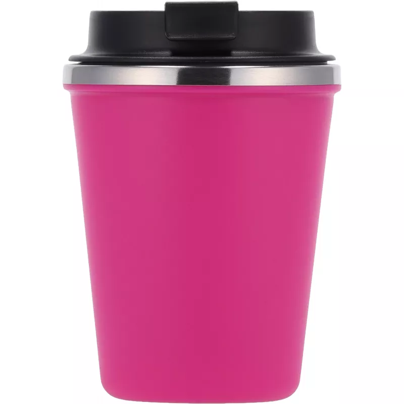 Kubek termiczny 350 ml z powłoką z recyklingu METODY - różowy (8496211)