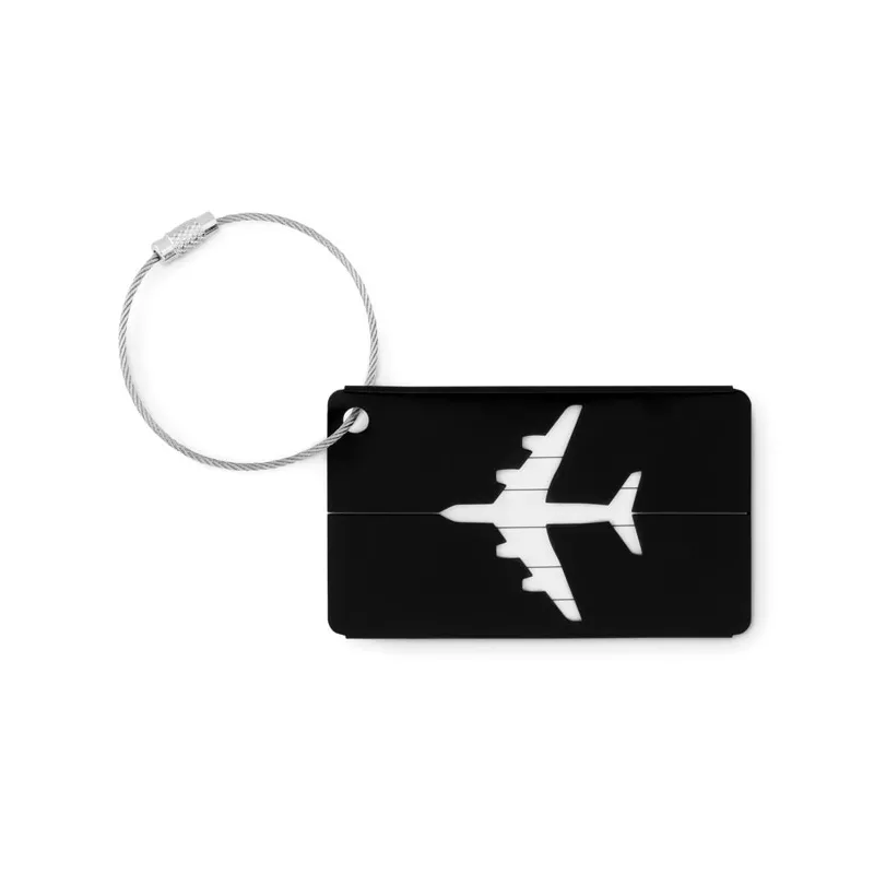 Zawieszka na bagaż aluminiowa FLY TAG - Czarny (MO9508-03)