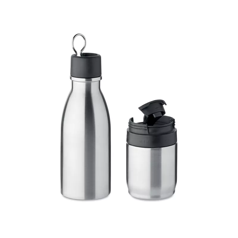 Butelka termiczna stalowa 2w1 z kubkiem 500 ml ATERA - Srebrny Mat (MO6948-16)