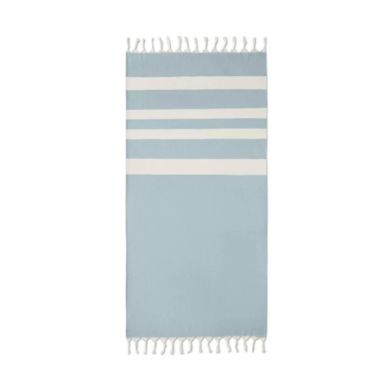 Ręcznik hammam z recyklingu 75x150 cm 140 g/m² AGOURA - Niebieski (MO6554-04)