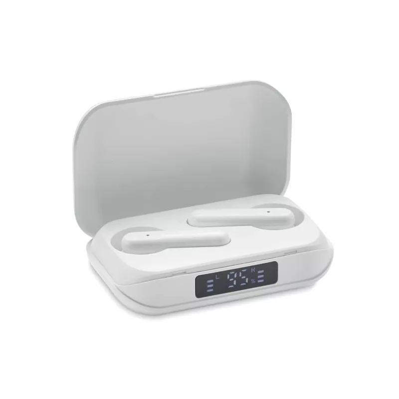 Słuchawki douszne TWS Bluetooth 5.3 z LCD QUAVER - Bialy (MO6946-06)