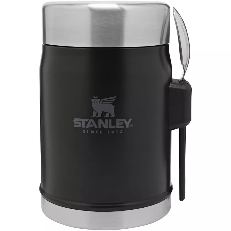 Słoik na żywność Stanley Legendary z łyżko-widelcem, o pojemności 400 ml - Czarny matowy (10088190)