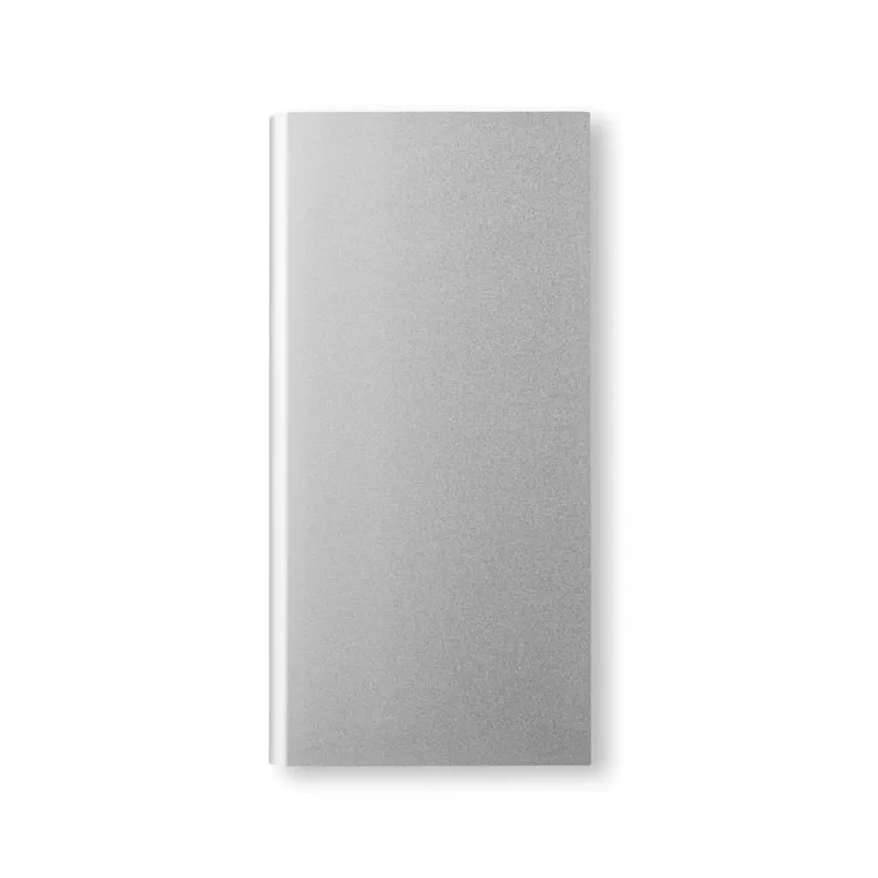 Powerbank solarny z aluminium 8000 mAh SOLAR POWERFLAT - Srebrny Mat (MO9051-16)