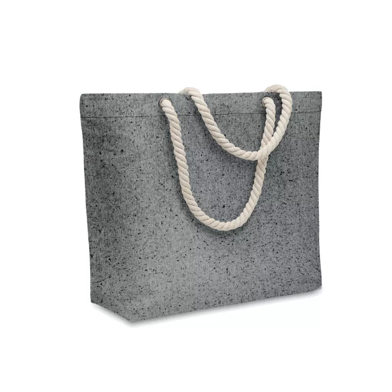 Torba plażowa z bawełny z recyklingu 220 g/m² MARE - Czarny (MO2188-03)