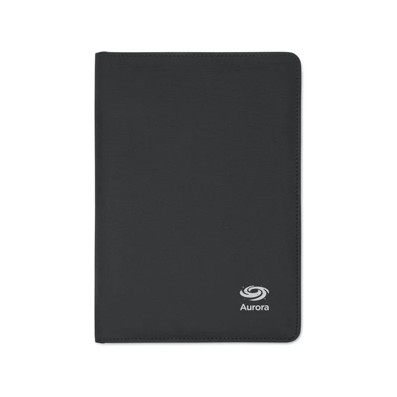 Teczka A5 z RPET 300D z notatnikiem FOLIO - Czarny (MO2569-03)