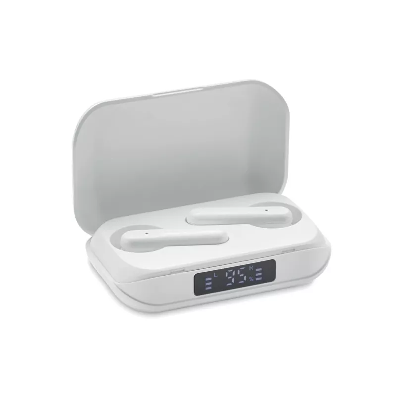 Słuchawki douszne TWS Bluetooth 5.3 z LCD QUAVER - Bialy (MO6946-06)