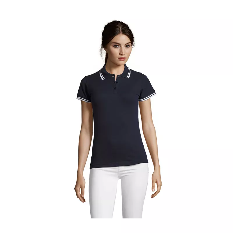 Polo damskie z piki 200 g/m² Sol's PASADENA WOMEN - Francuski Granatowy/biały (S00578-FW)