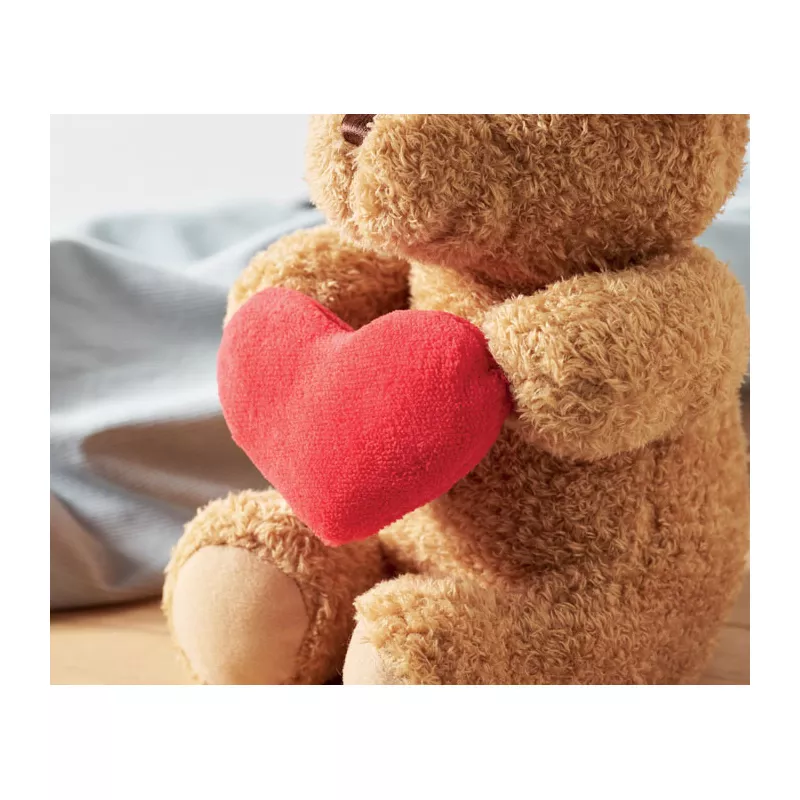 Miś pluszowy z sercem 23 cm SNUGGLE - Czerwony (MO2949-05)