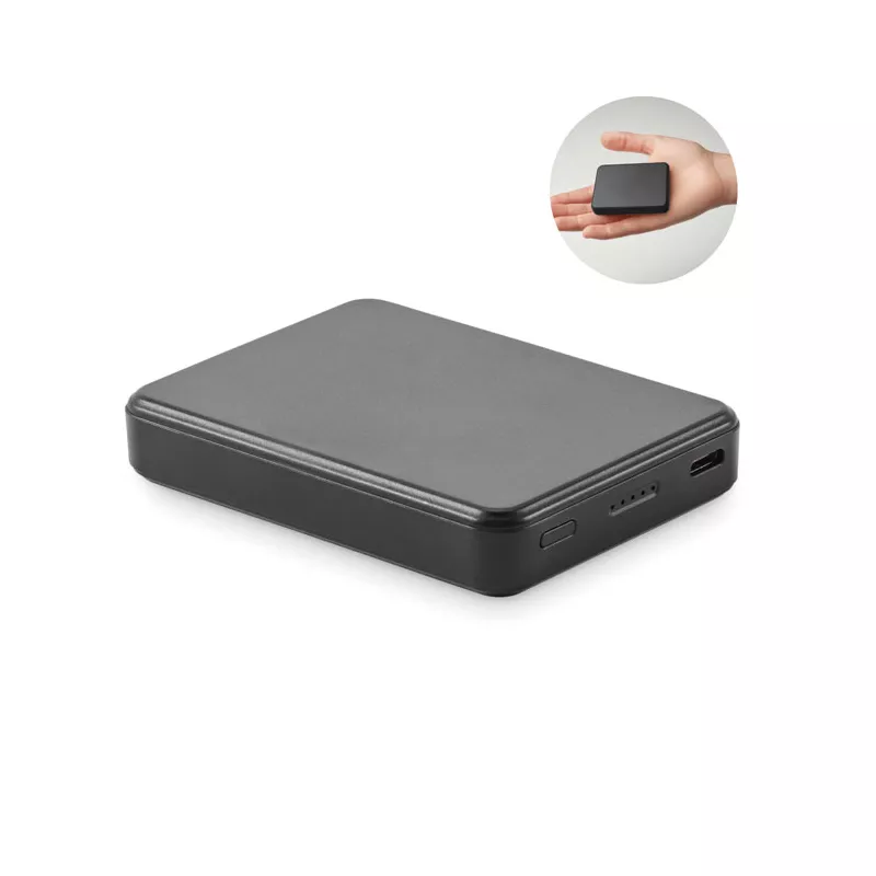 Powerbank 5000 mAh PD 20W z ABS z recyklingu KLEINPOW - Czarny (MO2602-03)