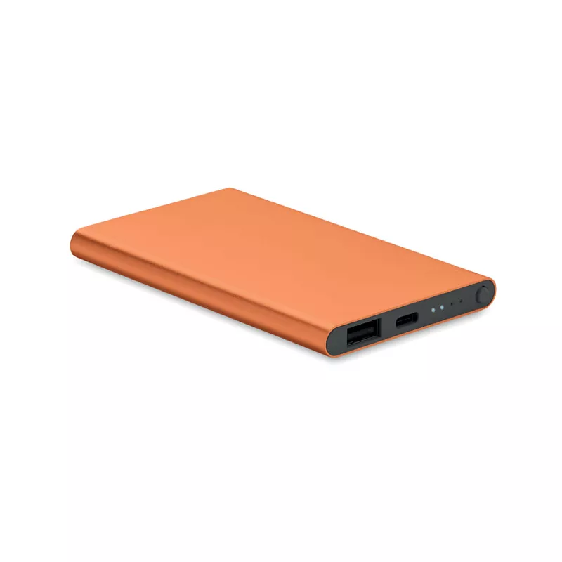 Powerbank płaski 4000 mAh aluminiowy POWERFLAT C - Pomaranczowy (MO6825-10)