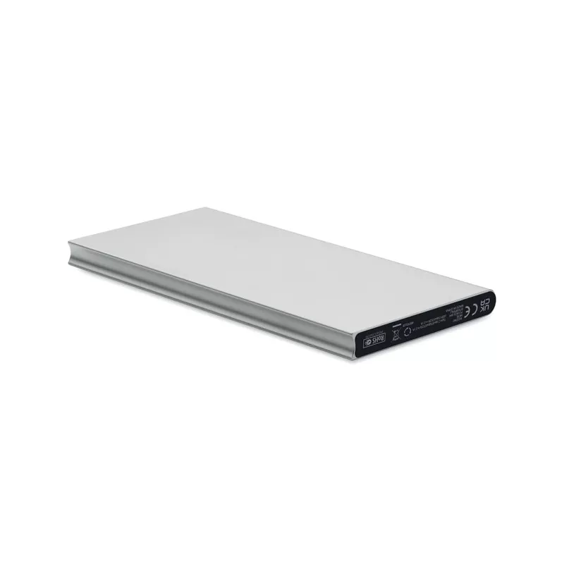 Powerbank 8000 mAh aluminiowy POWERFLAT8C - Srebrny Mat (MO2340-16)