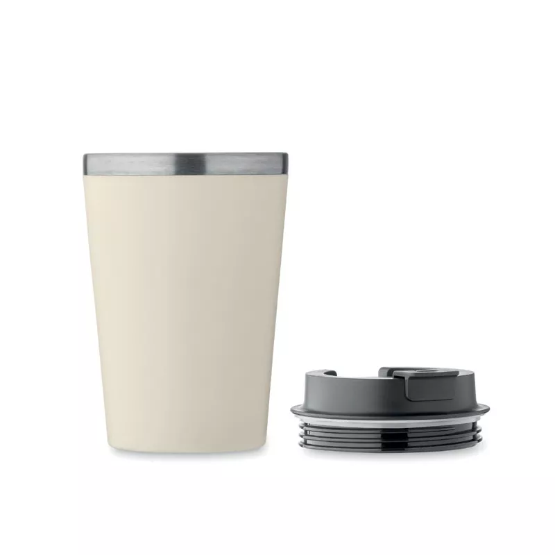 Kubek dwuścienny z powłoką ceramiczną 350 ml BLERM - Bezowy (MO2572-13)