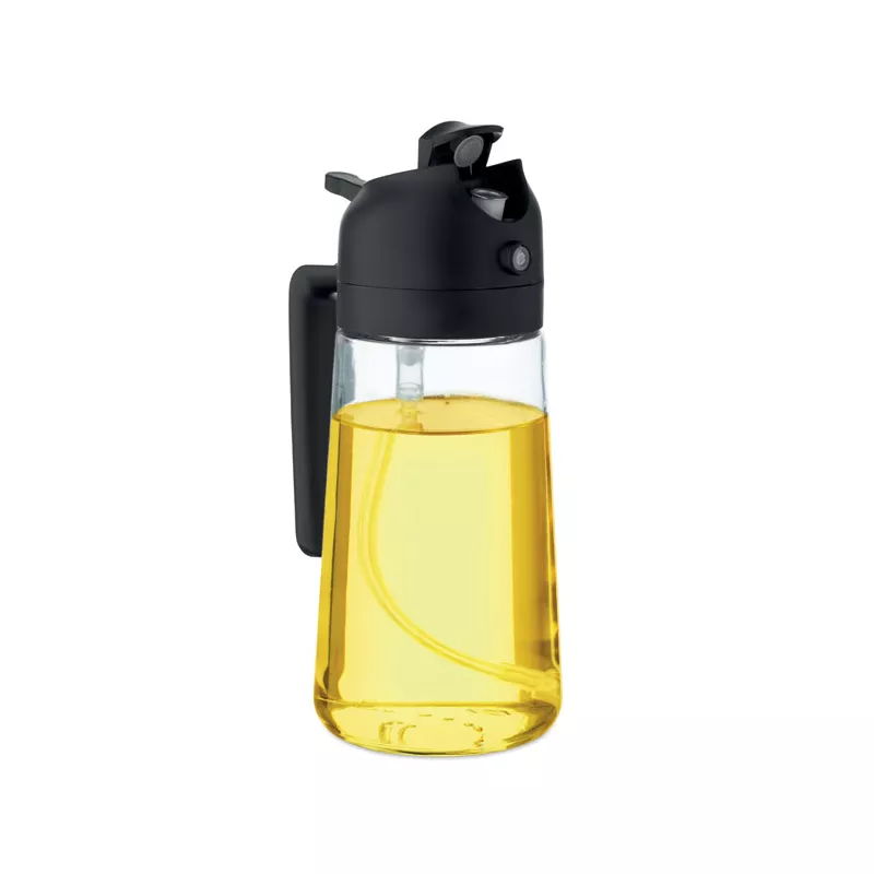 Dozownik i spryskiwacz do oliwy szklany 450 ml DIP - Czarny (MO2849-03)