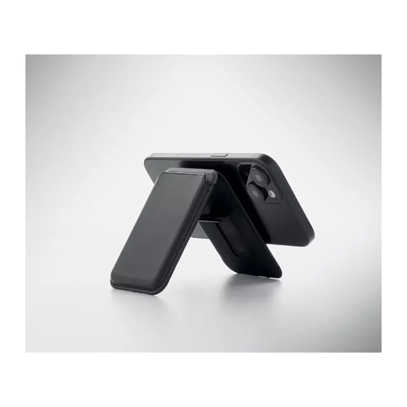 Etui magnetyczne na 3 karty z podstawką KARTA STAND - Czarny (MO2983-03)
