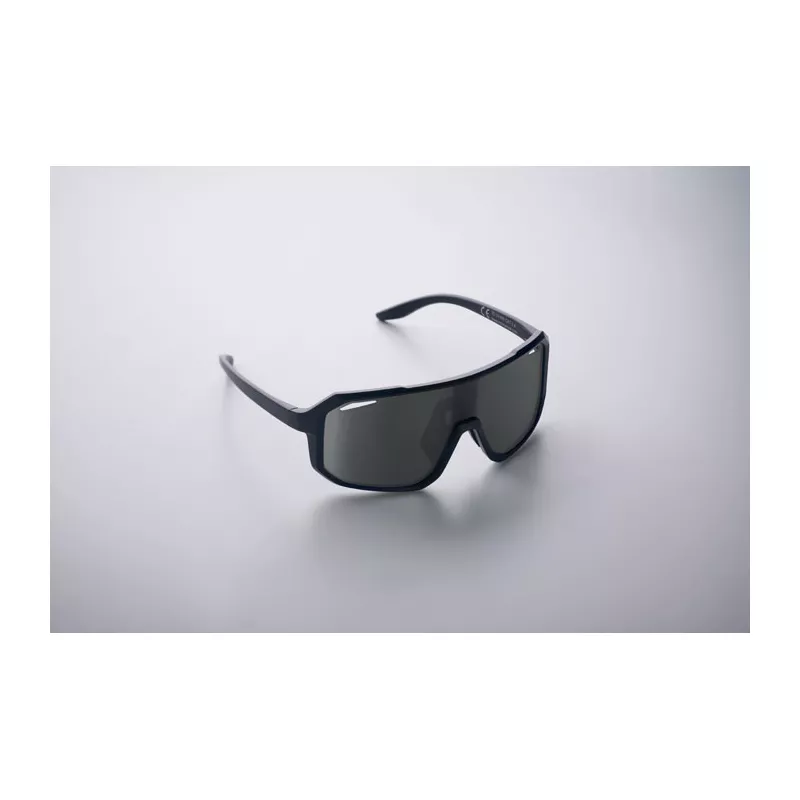 Okulary sportowe z lustrzanymi soczewkami UV400 FLASH - Czarny (MO2816-03)