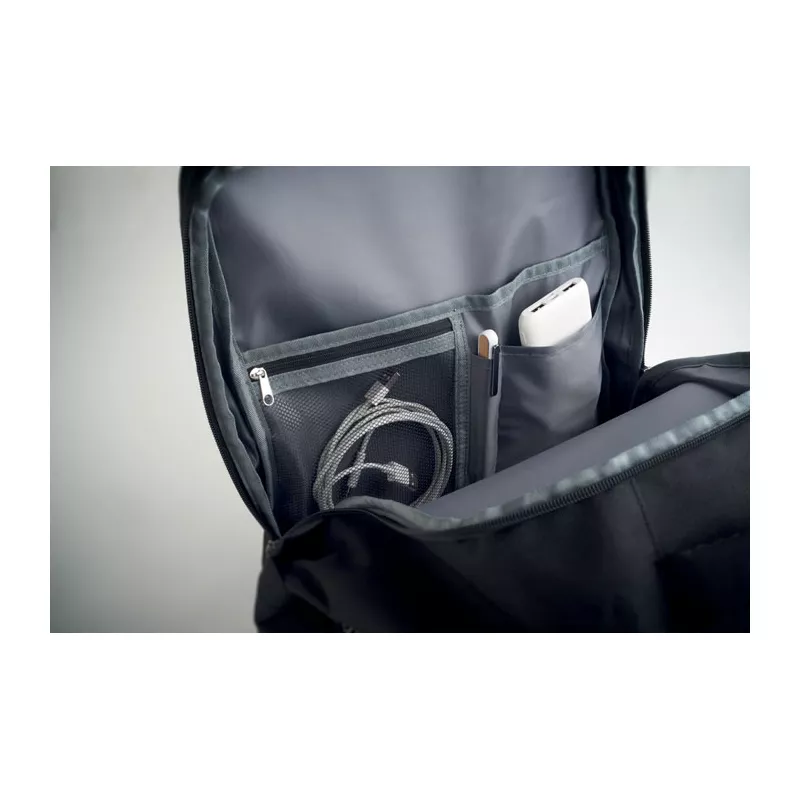 Plecak kabinowy z RPET na laptop 15" FLYHIGH - Czarny (MO2784-03)