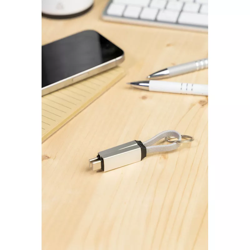 Keycab přívěsek na klíče 60W kabel USB-C - srebrny (AP864151-21)