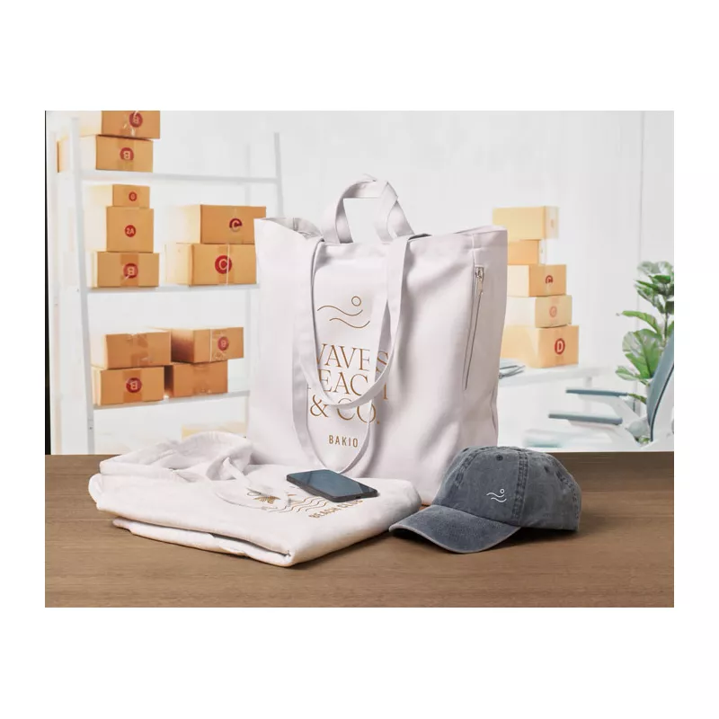 Torba na zakupy z recyklingu 380 g/m² GAVE COLOUR - Bialy (MO2565-06)