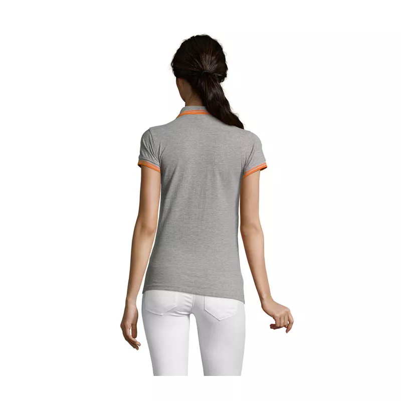 Polo damskie z piki 200 g/m² Sol's PASADENA WOMEN - Melanż Szary/pomarańczowy (S00578-MO)