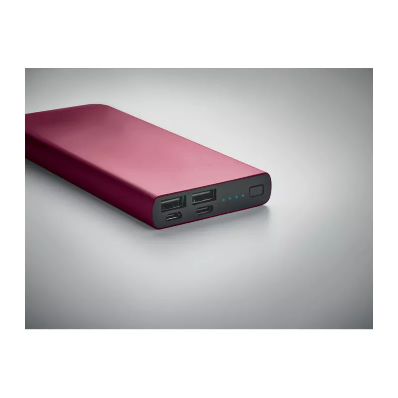 Powerbank 10 000 mAh aluminiowy POWERFLAT 10C - Burgund (MO6770-02)