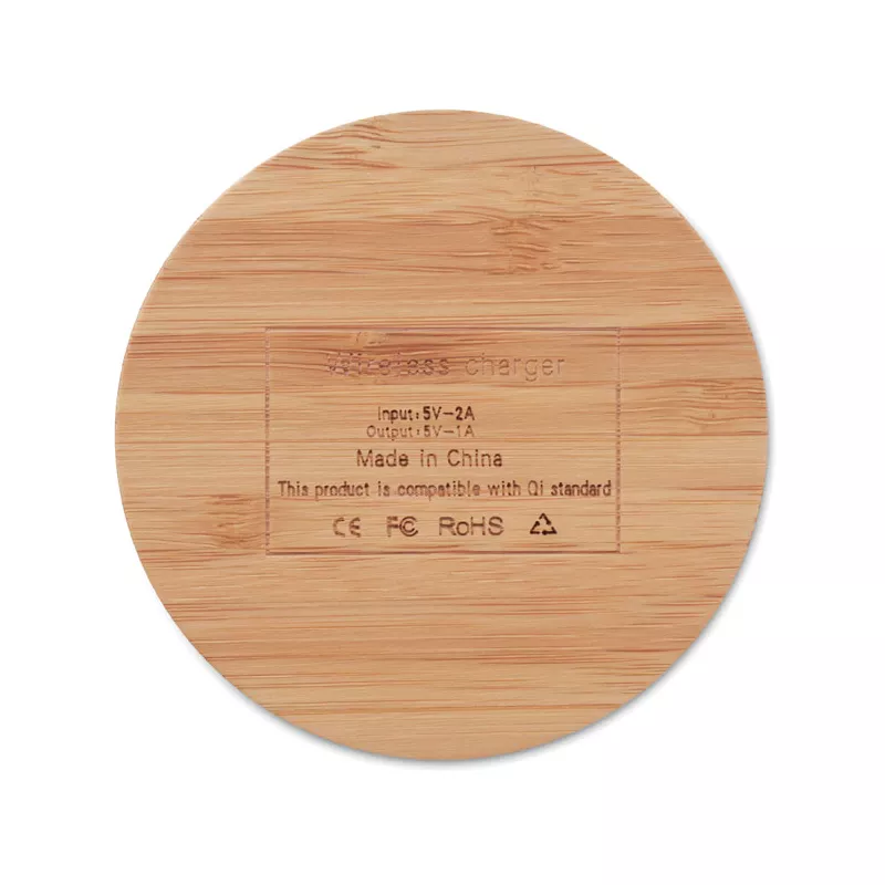 Ładowarka bezprzewodowa bambusowa 5W RUNDO - Drewna (MO9434-40)