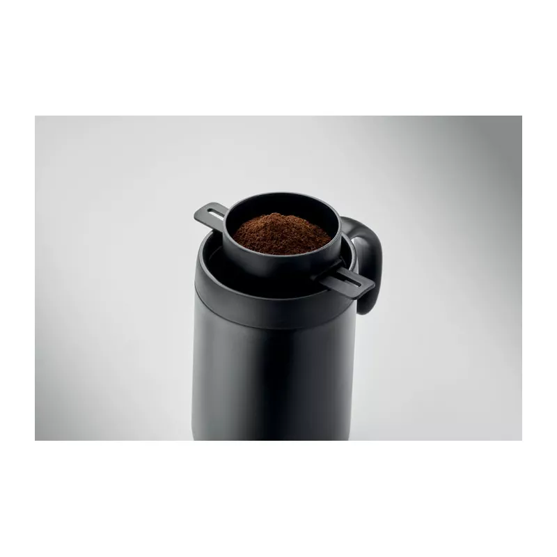 Kubek termiczny z filtrem do kawy 450 ml CAFETITO - Czarny (MO3209-03)