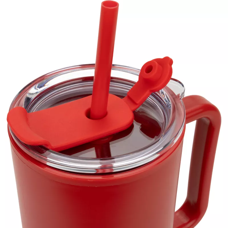 Kubek ze słomką XXL 1200 ml TEODORA - czerwony (8468605)