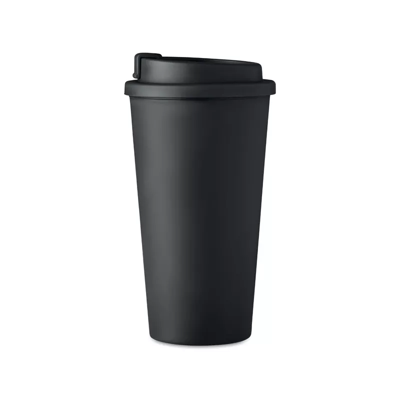Kubek dwuścienny z PP 450 ml TUESDAY - Czarny (MO6244-03)