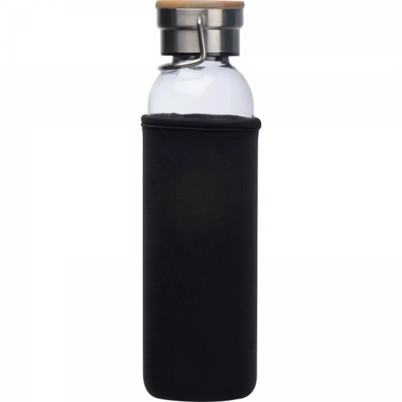 Butelka szklana z pokrowcem 600 ml RAMONA - czarny (6318103)