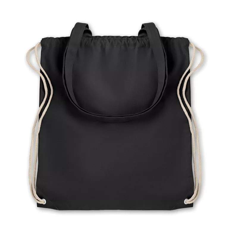 Torba płócienna barwiona ze sznurkiem 220 g/m² MOIRA - Czarny (MO9041-03)