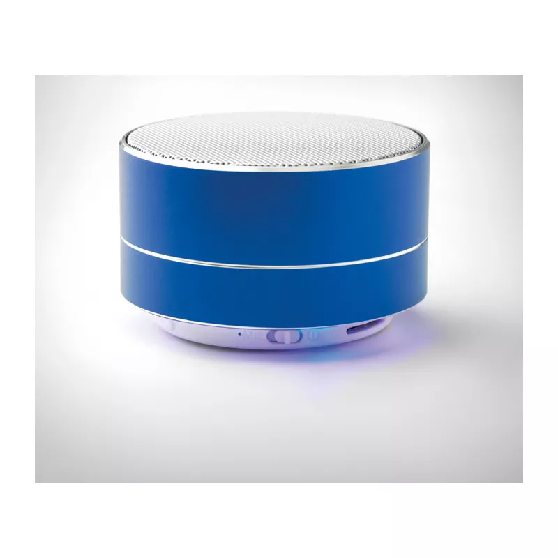 Głośnik bezprzewodowy aluminiowy 3W z lampką SOUND - Niebieski (MO9155-37)